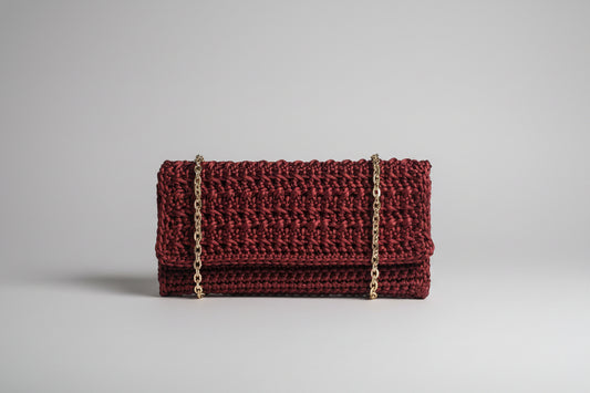 CLUTCH BAG A CROCHET "GOLDEN BURDEO"
