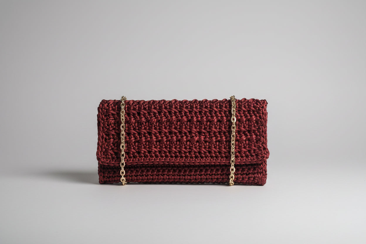 CLUTCH BAG A CROCHET "GOLDEN BURDEO"
