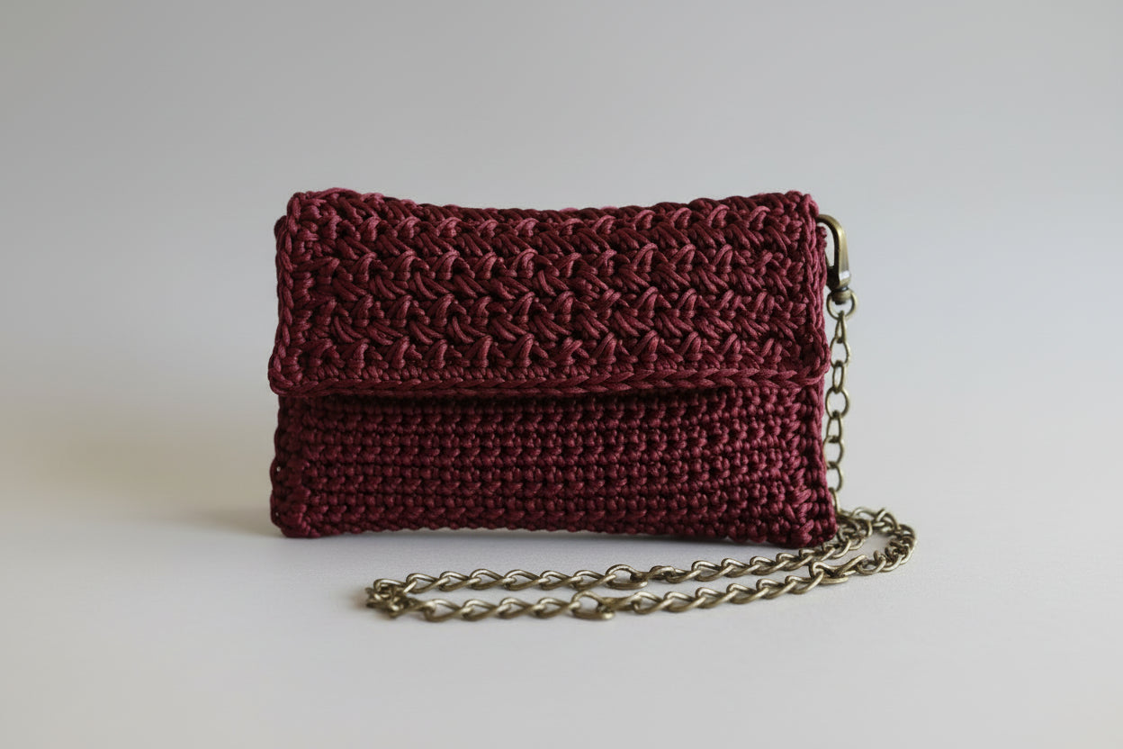 CLUTCH BAG A CROCHET "GOLDEN BURDEO"