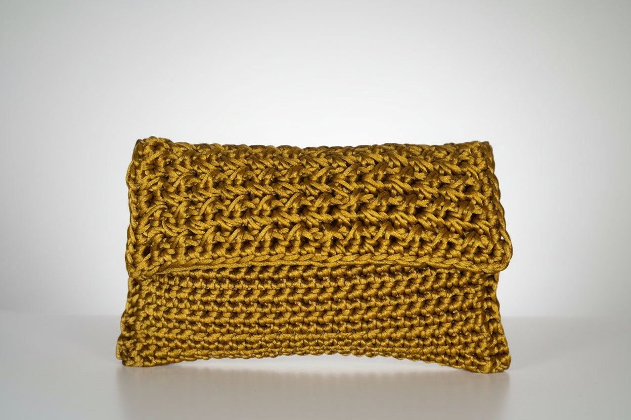 CLUTCH BAG A CROCHET "GOLDEN"