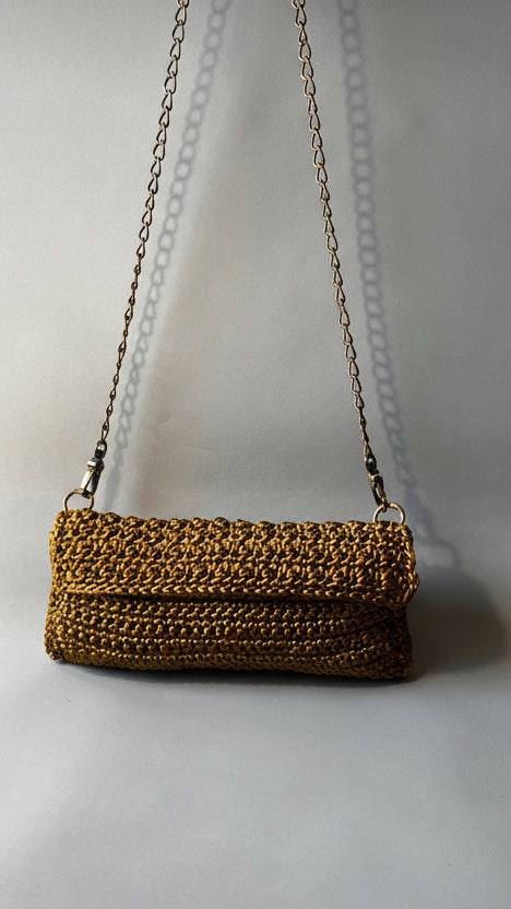 CLUTCH BAG A CROCHET "GOLDEN"