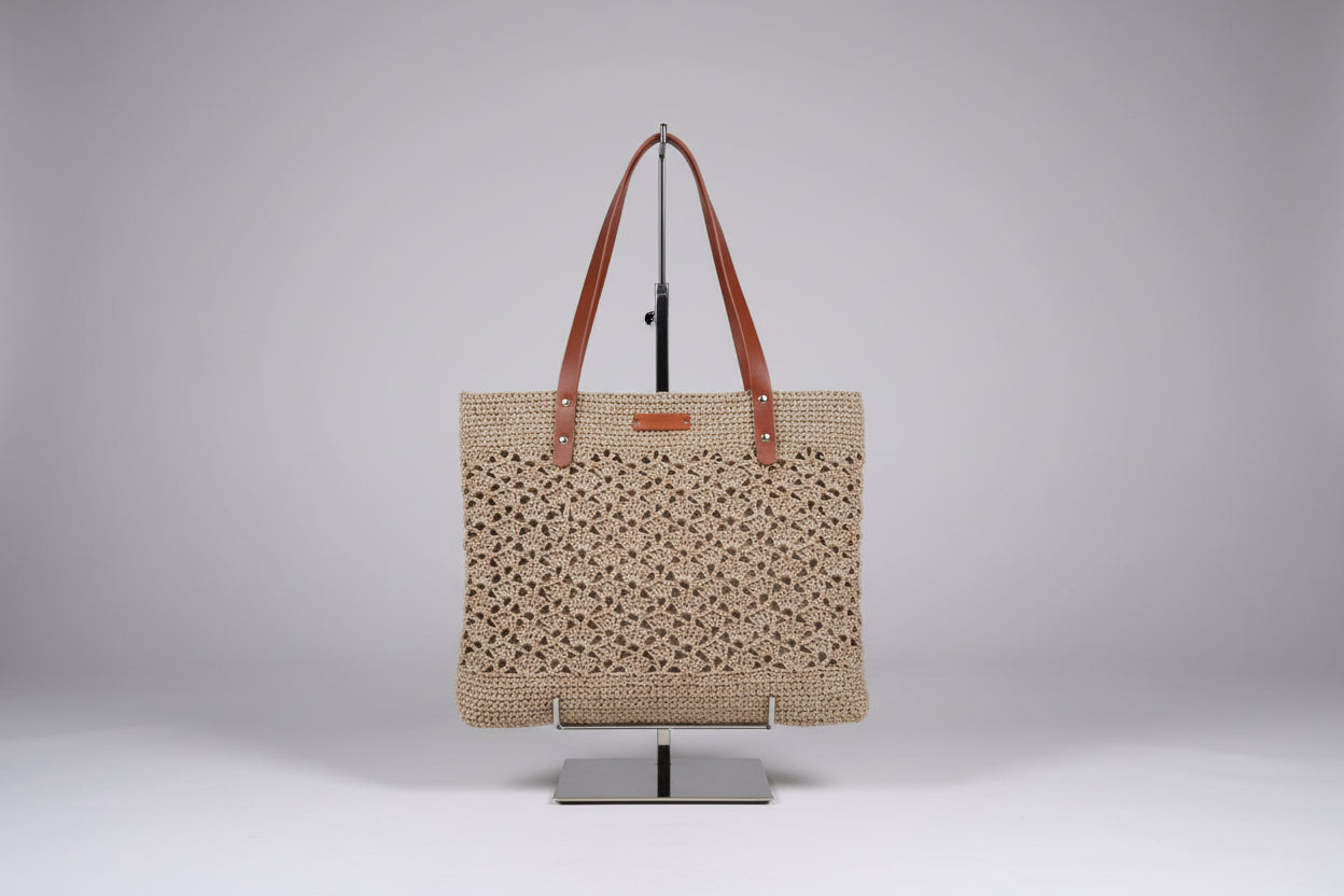 TOTE TEJIDO EN YUTE Waves GRANDE