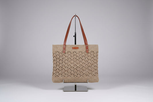 TOTE TEJIDO EN YUTE Waves GRANDE